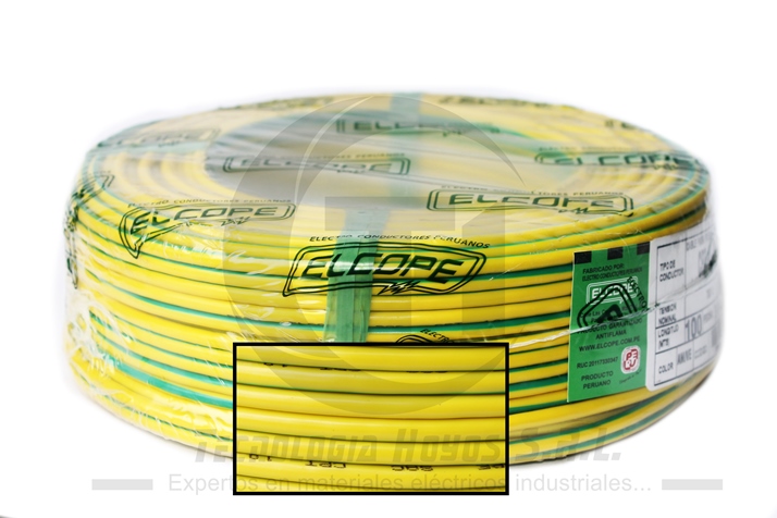 traje fusible fragmento Cable CPT 12 AWG Amarillo/Verde x 100 M – REVFAST S.A.C.
